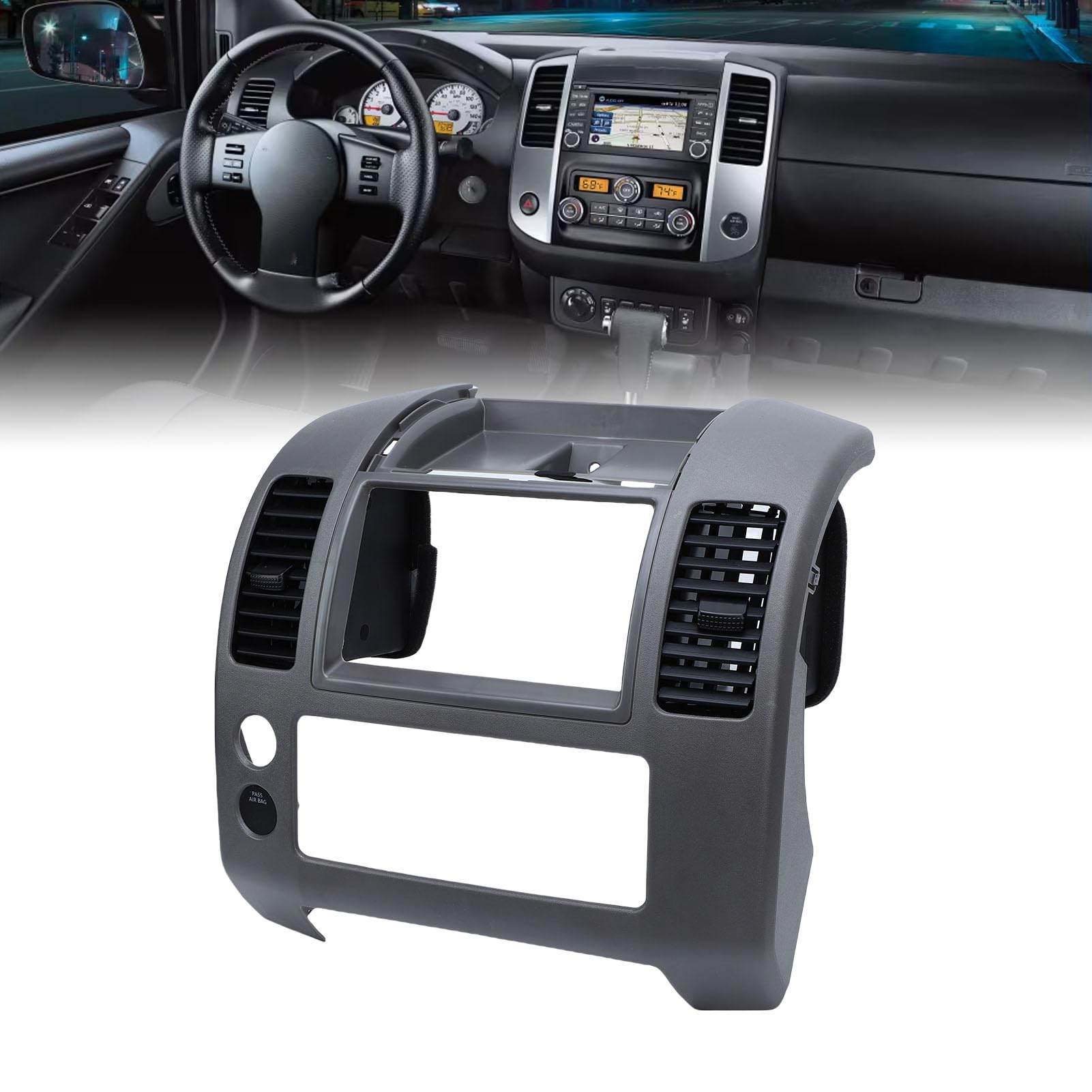 Tbest Center Dash Console Bezel Replacement pour Frontier 2005-2020 (Grey