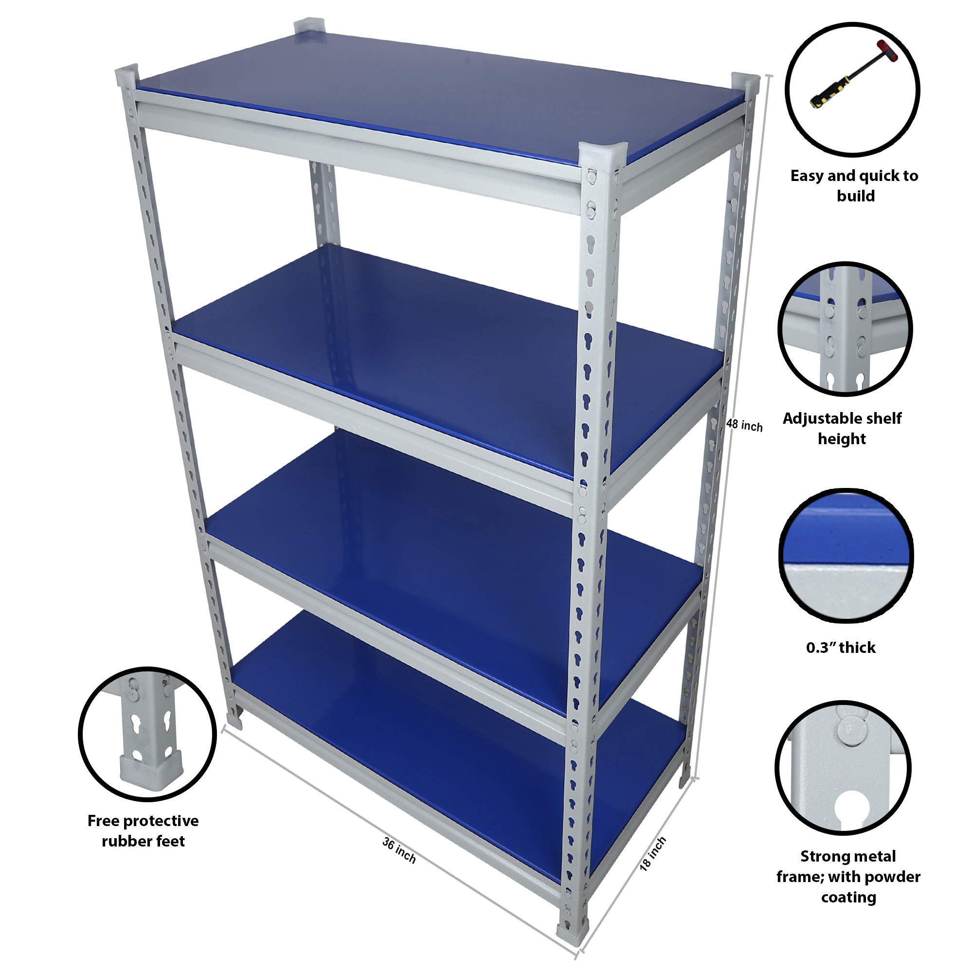 Mil-Nil Prime CRC Shelf Rack - 4 Shelves, Boltless -3
