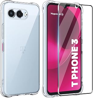 FDHYFGDY Hülle für Telekom T Phone 3 Handyhülle + 1x Schutzfolie, Transparente Silikon Schutzhülle, Anti-Kratzer, Anti-Vergilbung und Stoßfest,Dünne, Weiche, Transparente TPU Case