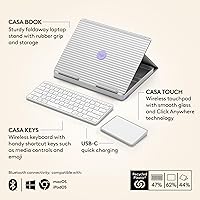 Vista 7 de Logitech Casa Pop-Up Desk Work From Home Kit with Laptop Stand, Wireless Keyboard & Touchpad, Bluetooth, USB C Charging, for Laptop/MacBook(10” to