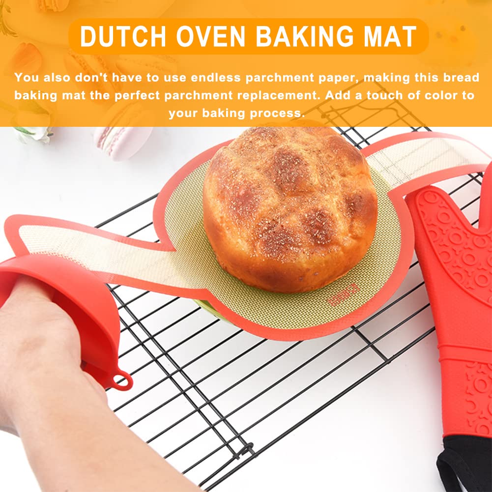 Silikon Backmatte Für Dutch Oven – Praktische Teigunterlage Mit Langen Griffen Für Brot, Macarons & Mehr