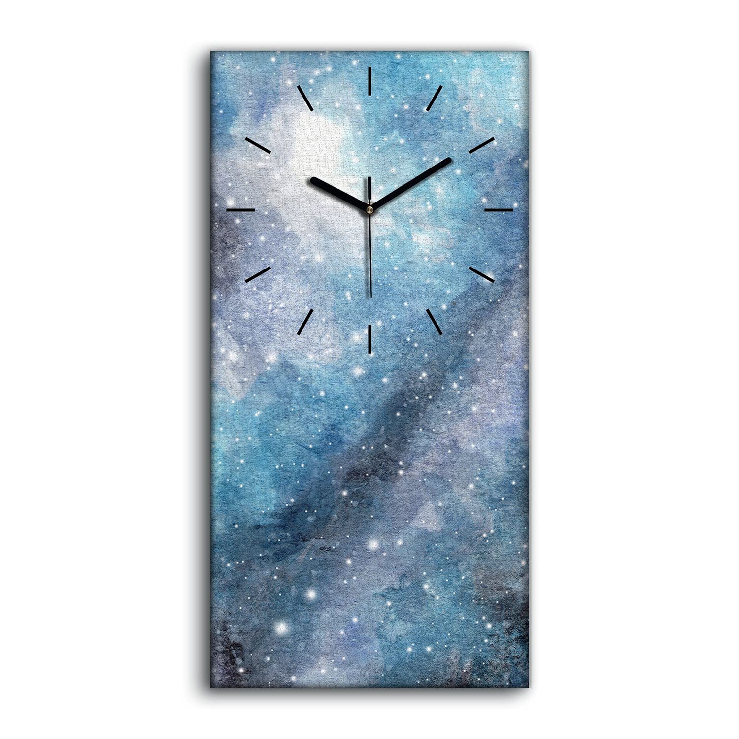Horloge sur Toile Silencieuse sans Tic-Tac Motif Galaxie 30x60cm