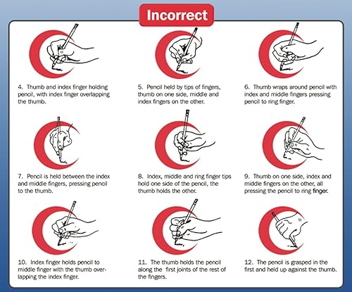 Miniatura 6 de Adaptador ergonómico para escritura Crossover Grip, de The Pencil Grip, adaptador de entrenamiento para diestros y zurdos, Neón