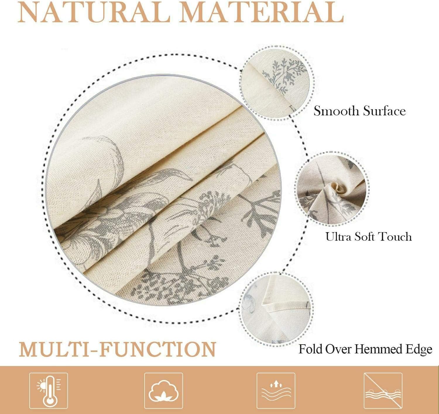 Spring Floral Bei Cotton Linen Rec Tablecloth Rustic