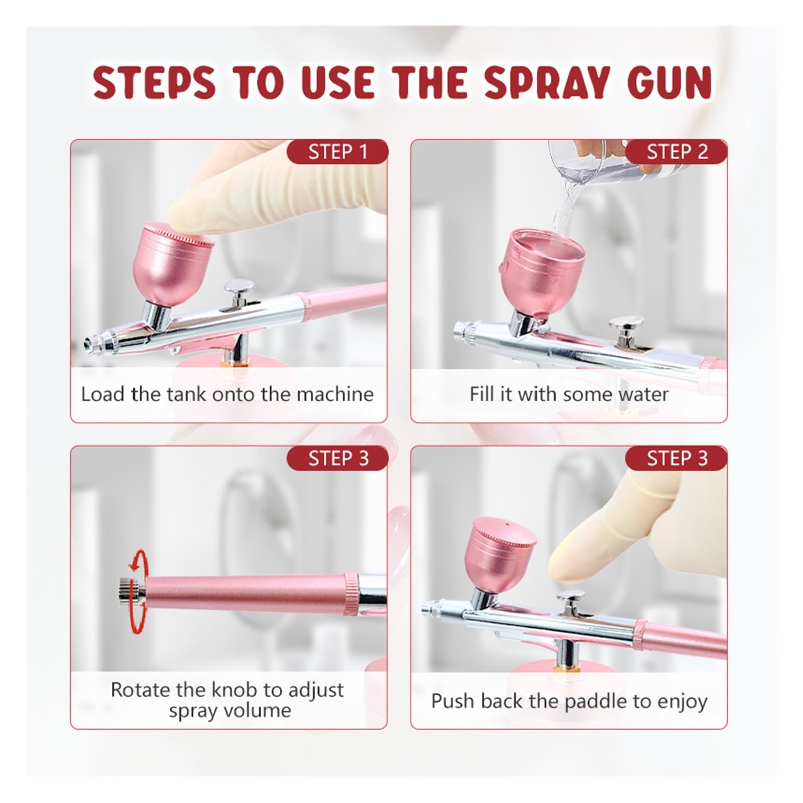 Aérographe portable pour nail art, décoration de gâteaux, tatouages et soins spa avec buse de 0,3 mm pour contrôle de précision et application de brume – Parfait pour les projets créatifs