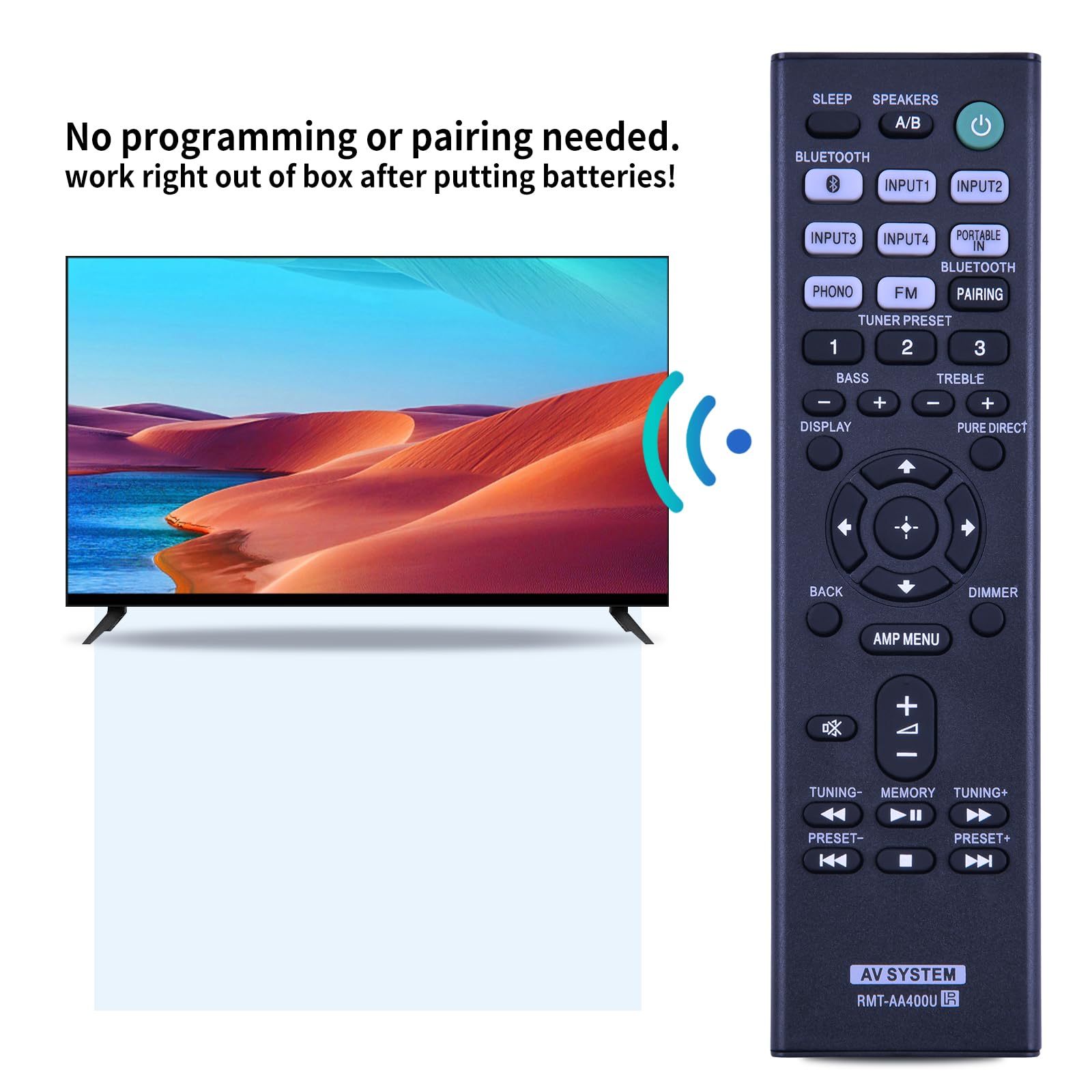 RMT-AA400U Remote Control Replacement For Sony STR-DH190 STRDH190 Audio Receiver