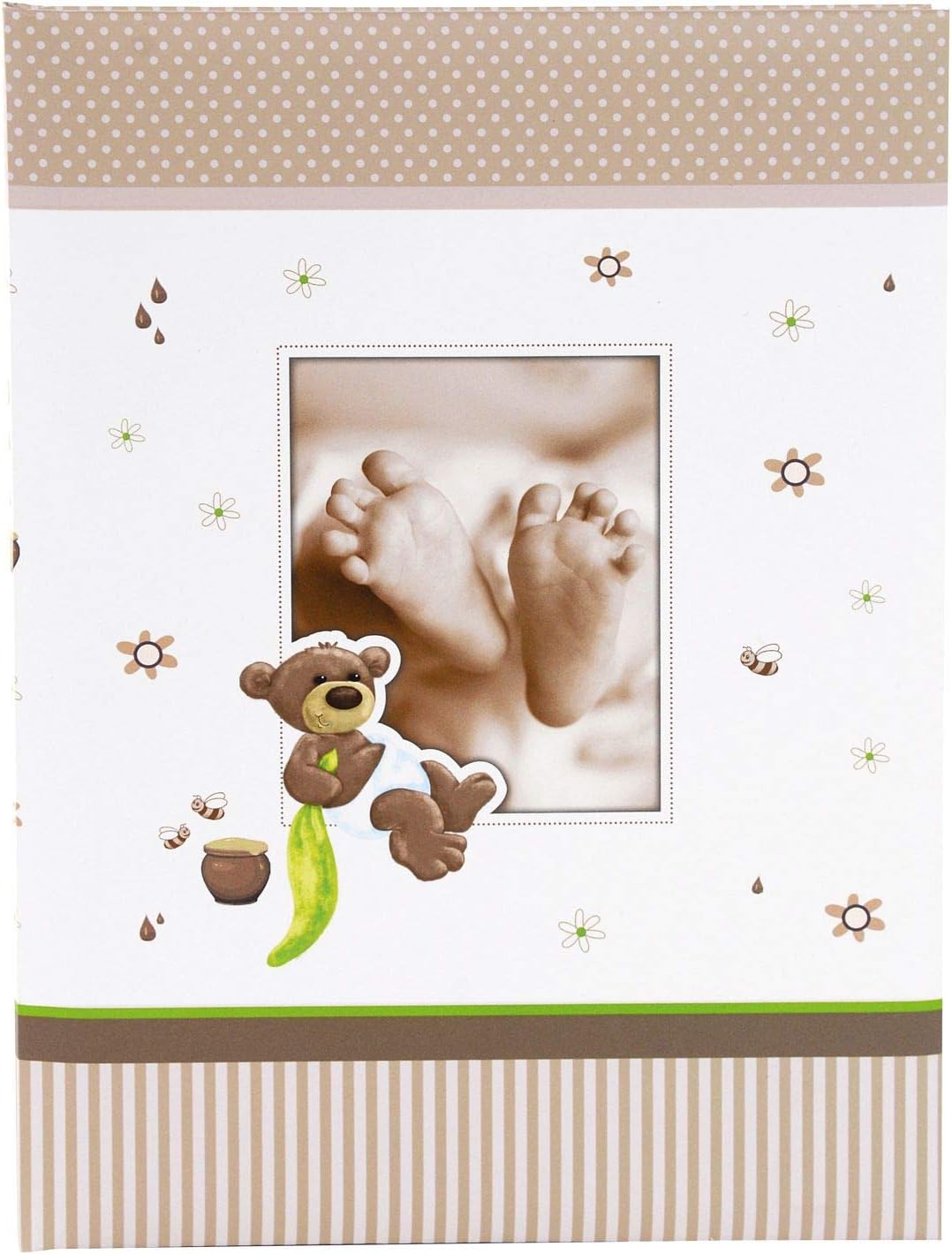 Goldbuch Honey Bear Baby Album, 30 x 31 cm, 60 Pages with Pergamine, Art Print, Honigbär, 30x31 cm