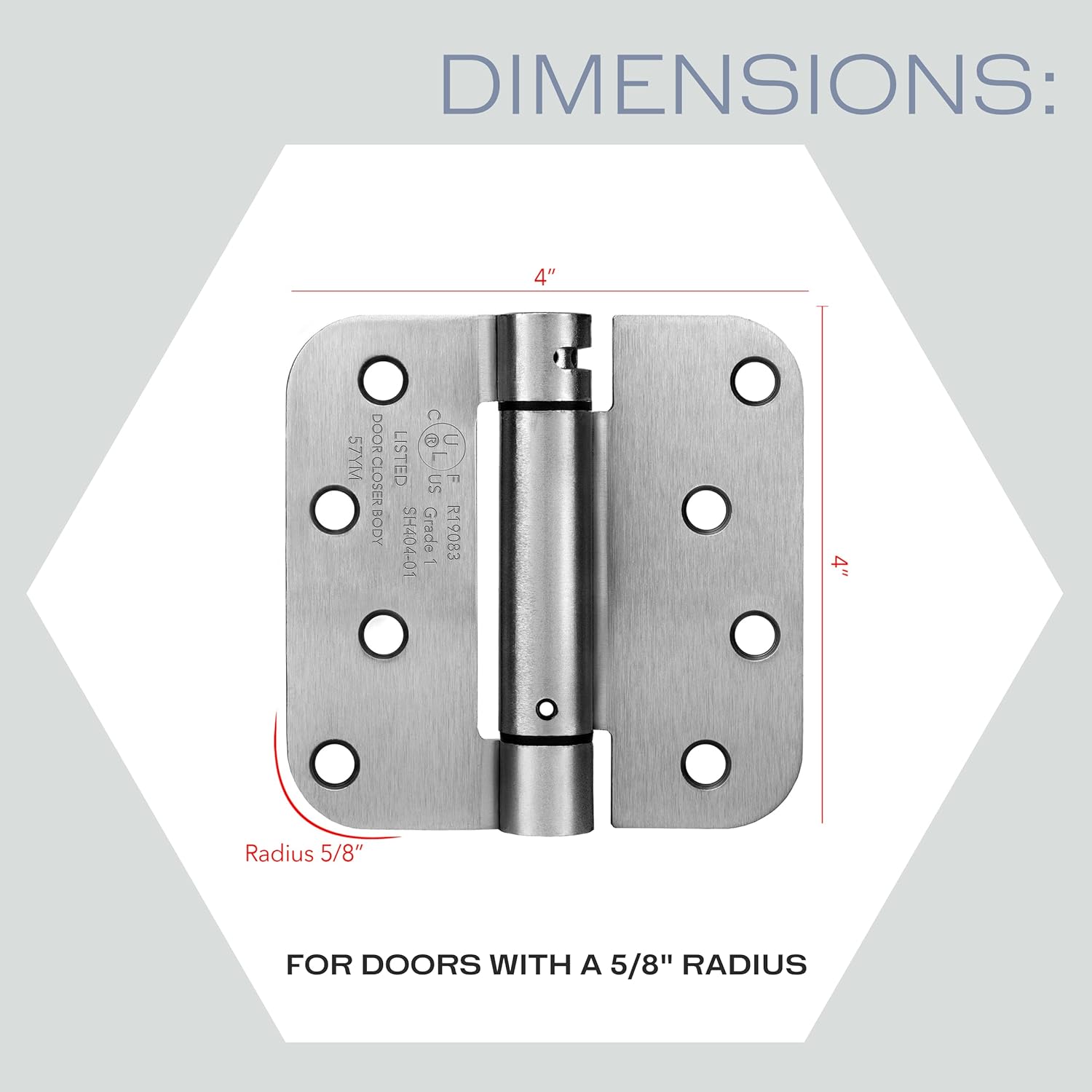 Super Cheap 🛒 KS Hardware Mortise Spring Hinge | Automatic Self Closing Door Hinges with Complete Installation Hardware | 4 X 4 with 5/8 Radius Corners | 2 Pack, Satin Nickel Finish