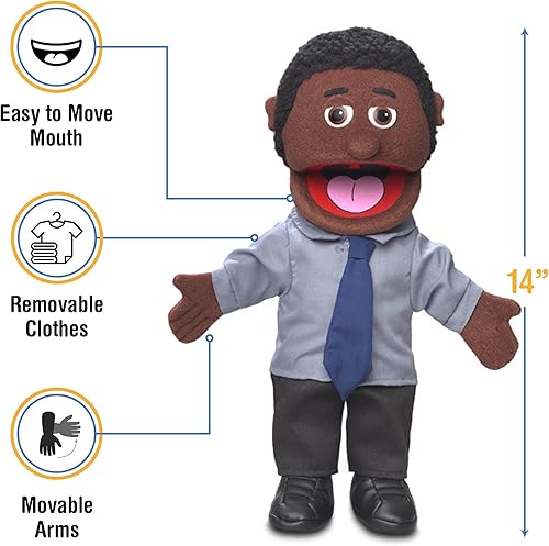 Miniatura 2 de 14" Calvin, Negro Dad/Empresario, marioneta de mano