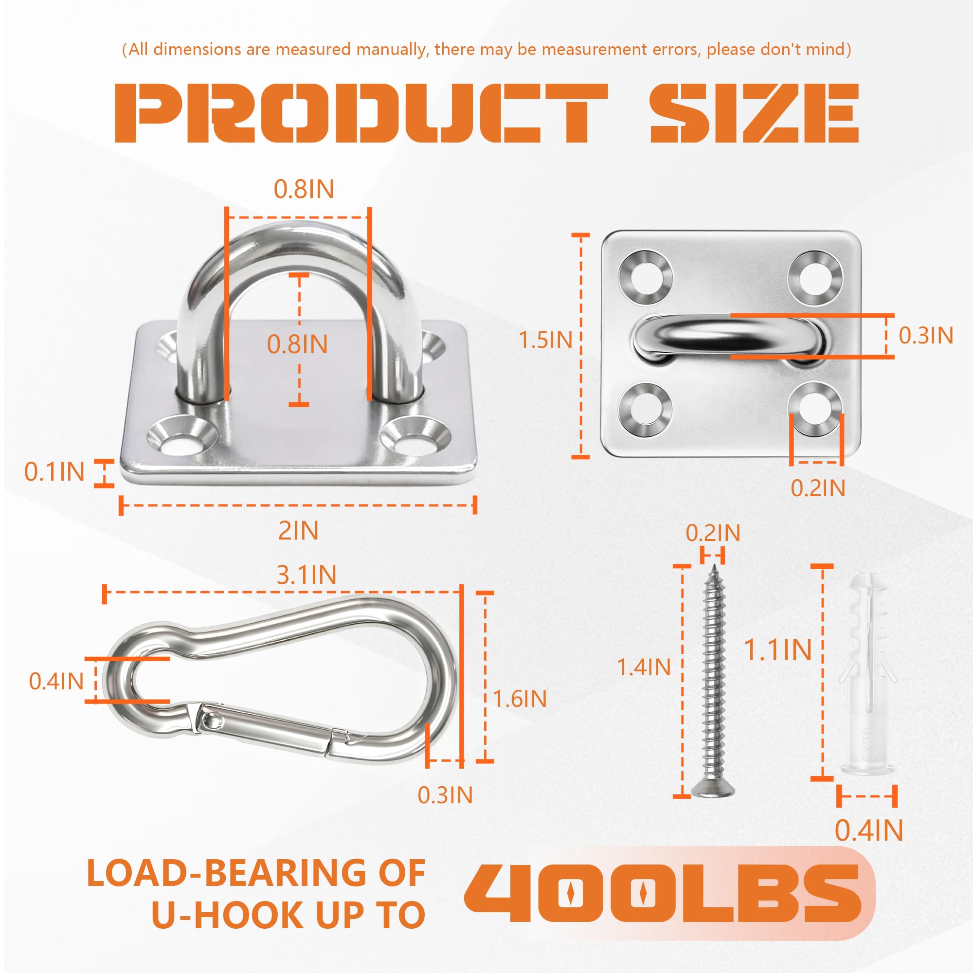 Stainless Steel Pad Eye Plates - Heavy Duty Hooks -2
