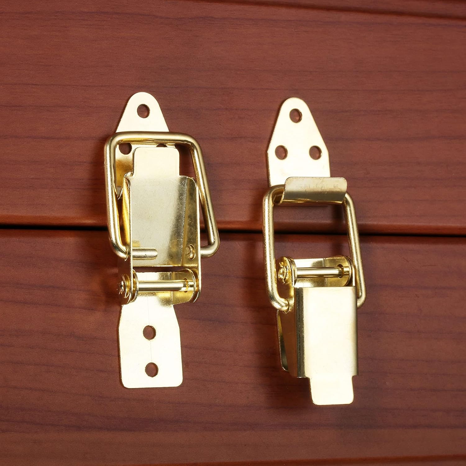dophee 10Pcs Spring Loaded Toggle Hasp Lock, Gold Box Latch Catch for Wooden Box Case Jewelry Box Wine Box Toolbox, 80x18mm/3.15"x0.71"