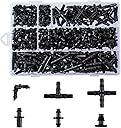 280 Pcs Barbed Connectors Irrigation Fittings Kit,Drip Irrigation Barbed Connectors 1/4''Tubing Fittings Kit for Flower Pot Garden Lawn(Straight Barbs,Single Barbs,Tees,Elbows,End Plug,4-Way Coupling)