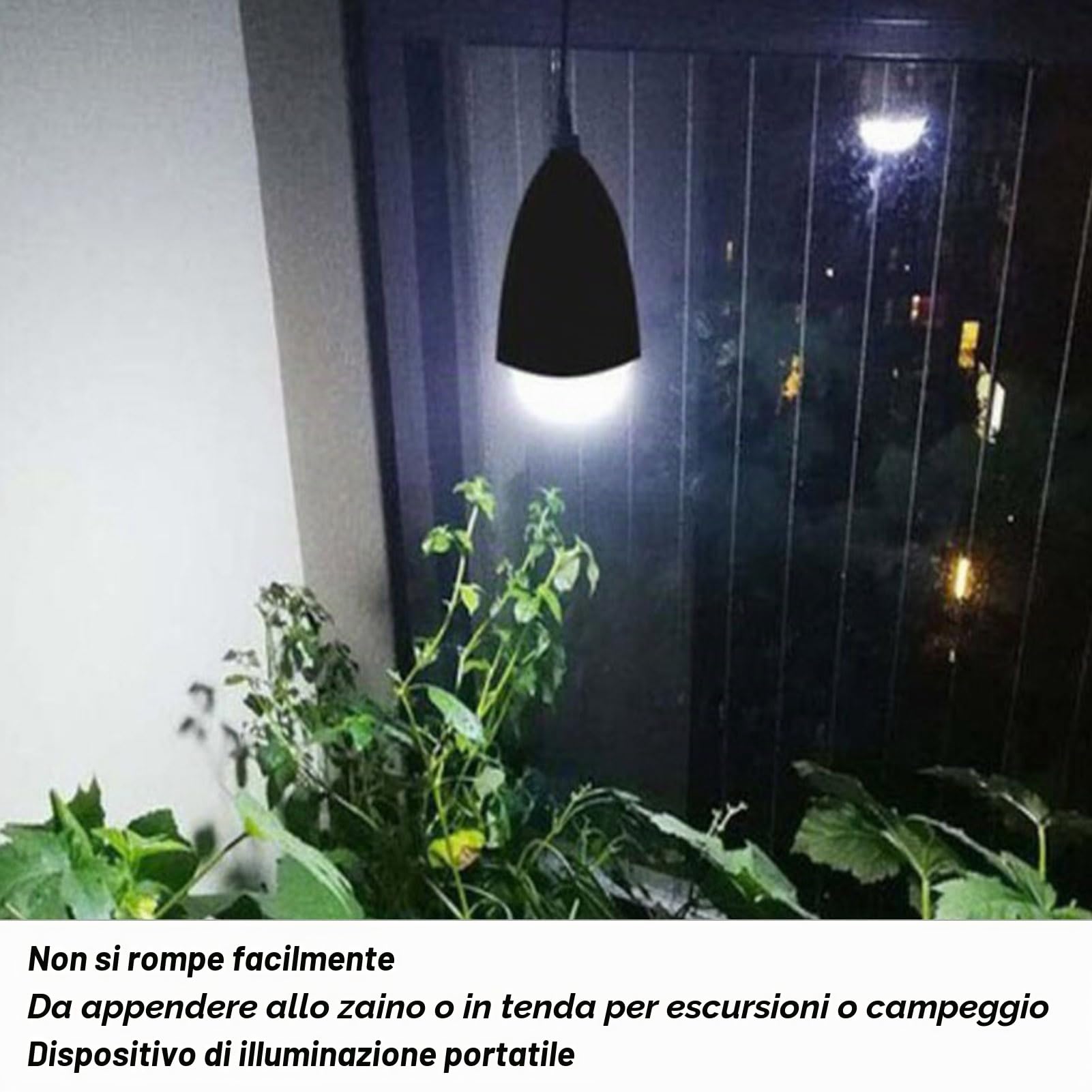Lampadine Solari per Pollaio, Lampada Solare a LED per Esterni, Lampada Portatile Ricaricabile a Energia Solare per Tenda da Campeggio