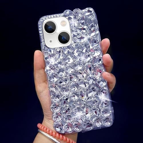 Miniatura 3 de Bonitec Bling - Funda compatible con iPhone 15 para mujer, funda de lujo con diamantes de imitación de cristal, funda para teléfono femenino, funda