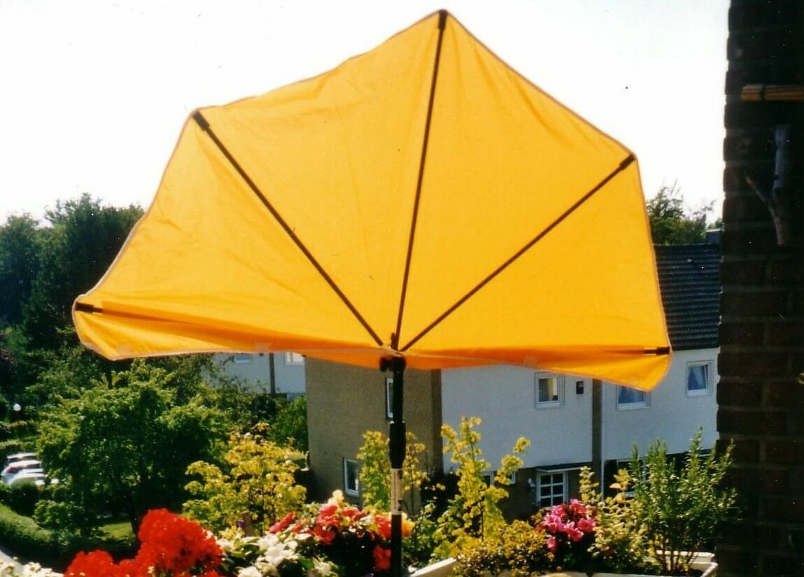 Neu - Sonnenschirm - Modell: Holly Shadow - STABIELO - Balkon - Stuhl-Sonnenschirm Holly'mat® - Fächerschirm GOLDGELB