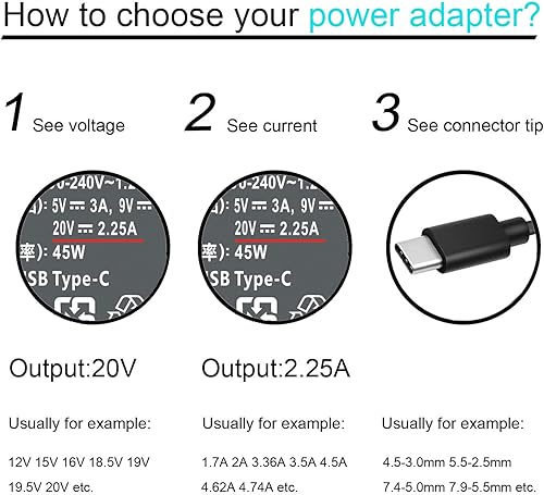 Miniatura 2 de LXHY - Cargador USB tipo C de 45 W para Lenovo ThinkPad T480 T480s T490s T580 T580s E580 E585 Chromebook 100e 300e 500e c340-11 c340-15 s330 s340