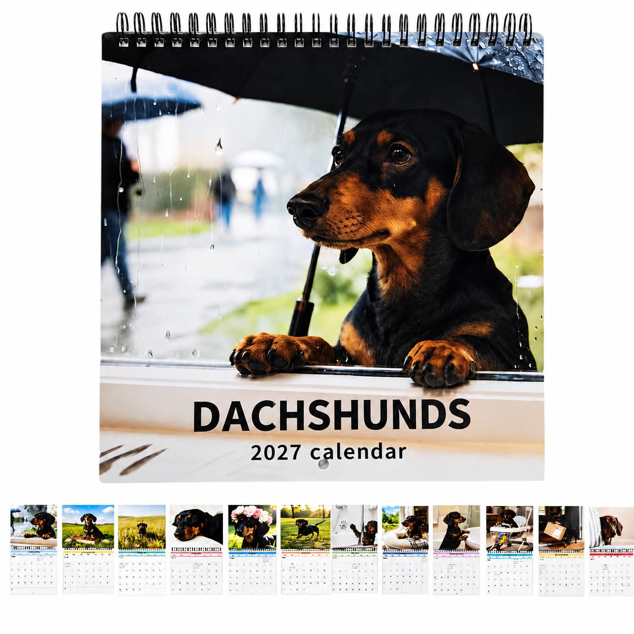 Funny Dachshund Calendar 2027, Sausage Dog Gifts, 12 Month Wall Calendar with Hilarious Dachshund Photos, Hanging Calendars, Desk Accessories and Office Organization for Home, School, Office