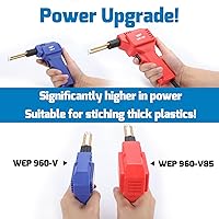 Vista 7 de WEP 960-V85 - Kit de soldador de plástico de alta potencia con luces LED con 200 grapas calientes y alicates para soldadura de plástico grueso