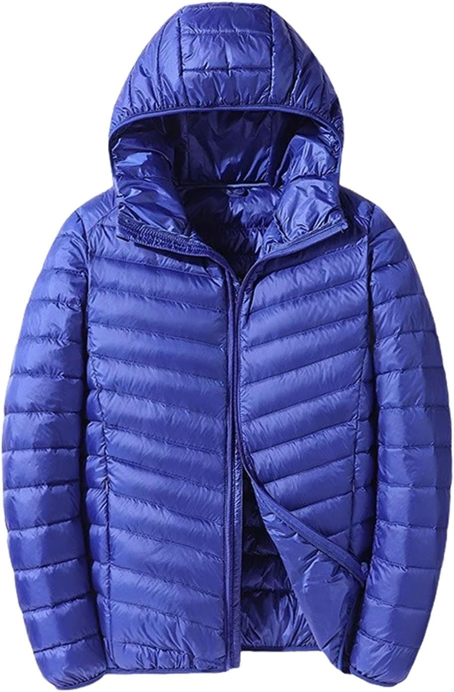 Men's Lightweight Waterproof Folding Hooded Down Jacket Top Business Casual Coat Jackets