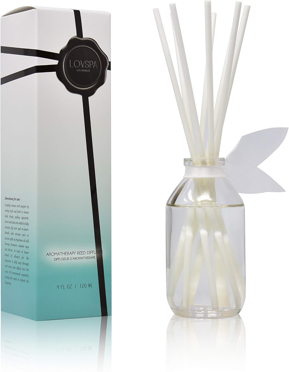 LOVSPA Summer Linen Reed Diffuser & Scent Sticks Gift Set – Fresh Soft Cotton, White Peach, Lavender & Coconut – Natural Essential Oils – Made in The USA LOVSPA Summer Linen Reed Diffuser & Scent Sticks Gift Set – Fresh Soft Cotton, White Peach, Lavender & Coconut – Natural Essential Oils – Made in The USA