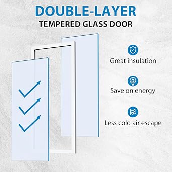 PeakPursuit Commercial Display Refrigerator, 11.3 Cu.Ft. Glass Door Beverage Refrigerator Upright Display Fridge With LED Light and Adjustable Shelves for Home Restaurant Grocery