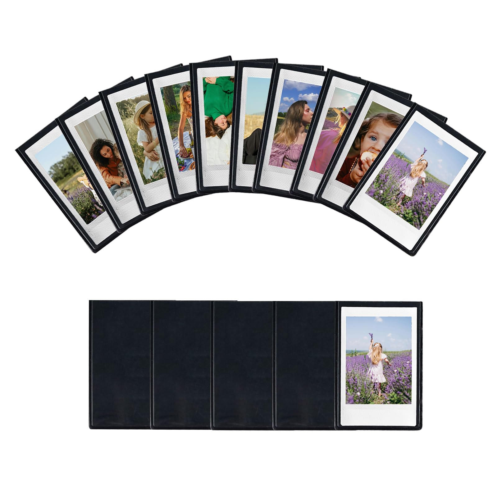Aisnyho Kleiner magnetischer Bilderrahmen, personalisierbar, Mini-Magnet-Bilderrahmen, Kühlschrank für Fujifilm Instax Mini 12, 11, 99, 90, 40, 41, 9, 8, 7, EVO Filme (15 Stück,Schwarz)
