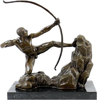 Kunst & Ambiente - Herakles łucznika figurka z brązu - sygnowana przez Juno - Herakles zabija stylowe ptaki - rzeźba z brązu - figurki dekoracyjne szlachetne