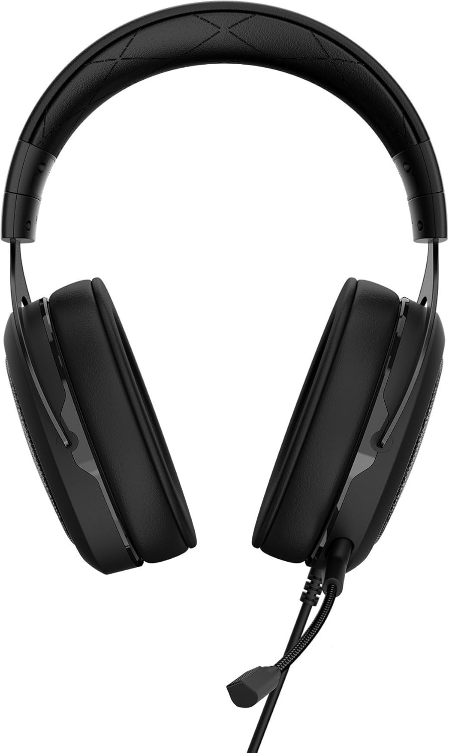 CORSAIR HS60 – 7.1 Virtual Surround Sound PC Gaming Headset w/USB DAC - Discord Headphones – Compatible with Xbox One, PS4, and Nintendo Switch – Carbon (Renewed)