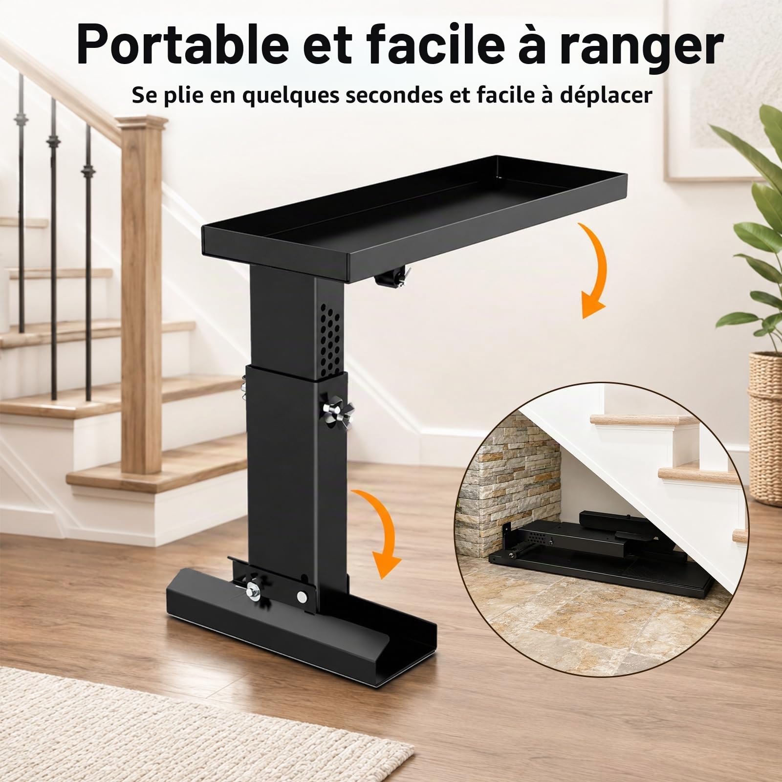 Rallonge d'échelle Pliable, Hauteur réglable de 30 à 46 cm, en Acier de Haute qualité, pour escaliers avec Tapis antidérapant, permettant d'aligner Les échelles, capacité de Charge 350 kg