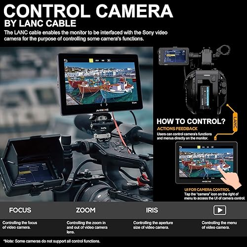 Miniatura 3 de Pantalla táctil Control de cámara Monitor de campo 10.1 pulgadas Full HD 1920x1200 DSLR Cámara HDMI Monitor de campo con alto brillo 1500 liendres