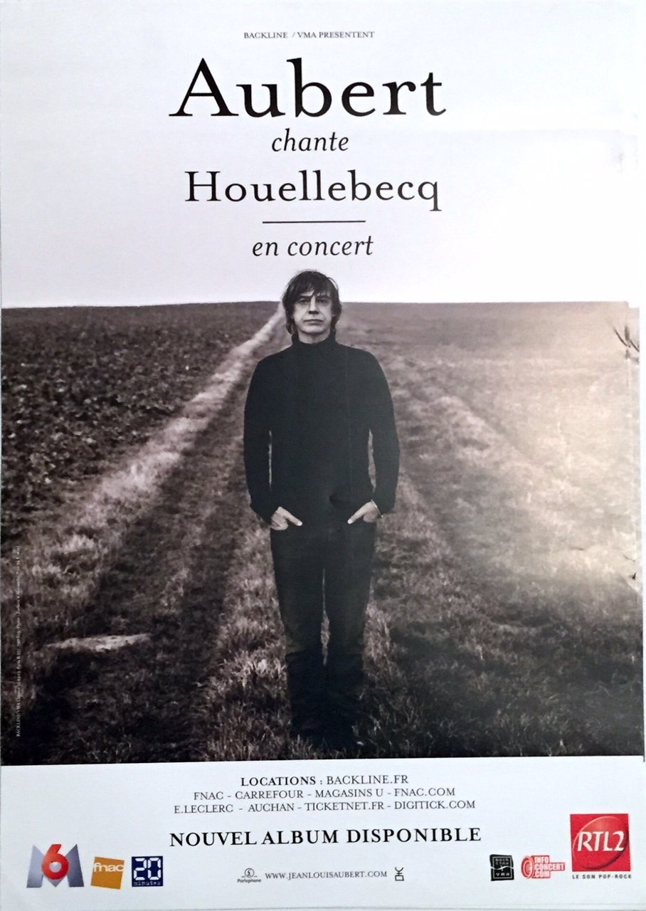 Affiche Jean-Louis Aubert Chante Houellebecq 40x60 cm impression de qualite - 2