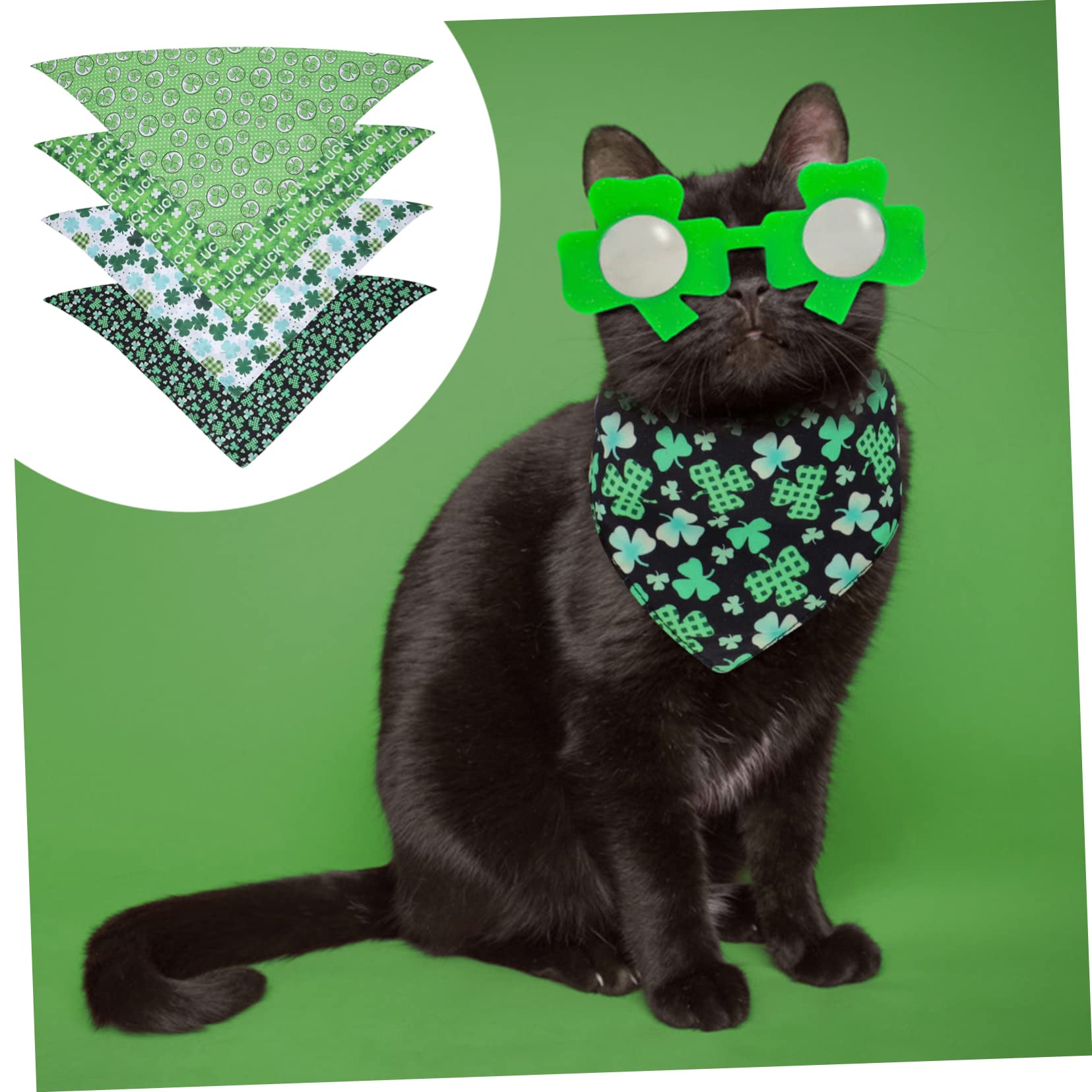 Angoily 12piezas Bandanas Creativas para Mascotas Bufandas Adorables para Perros y Gatos Accesorios De Fiesta De San Patricio Atractivas y Cómodas