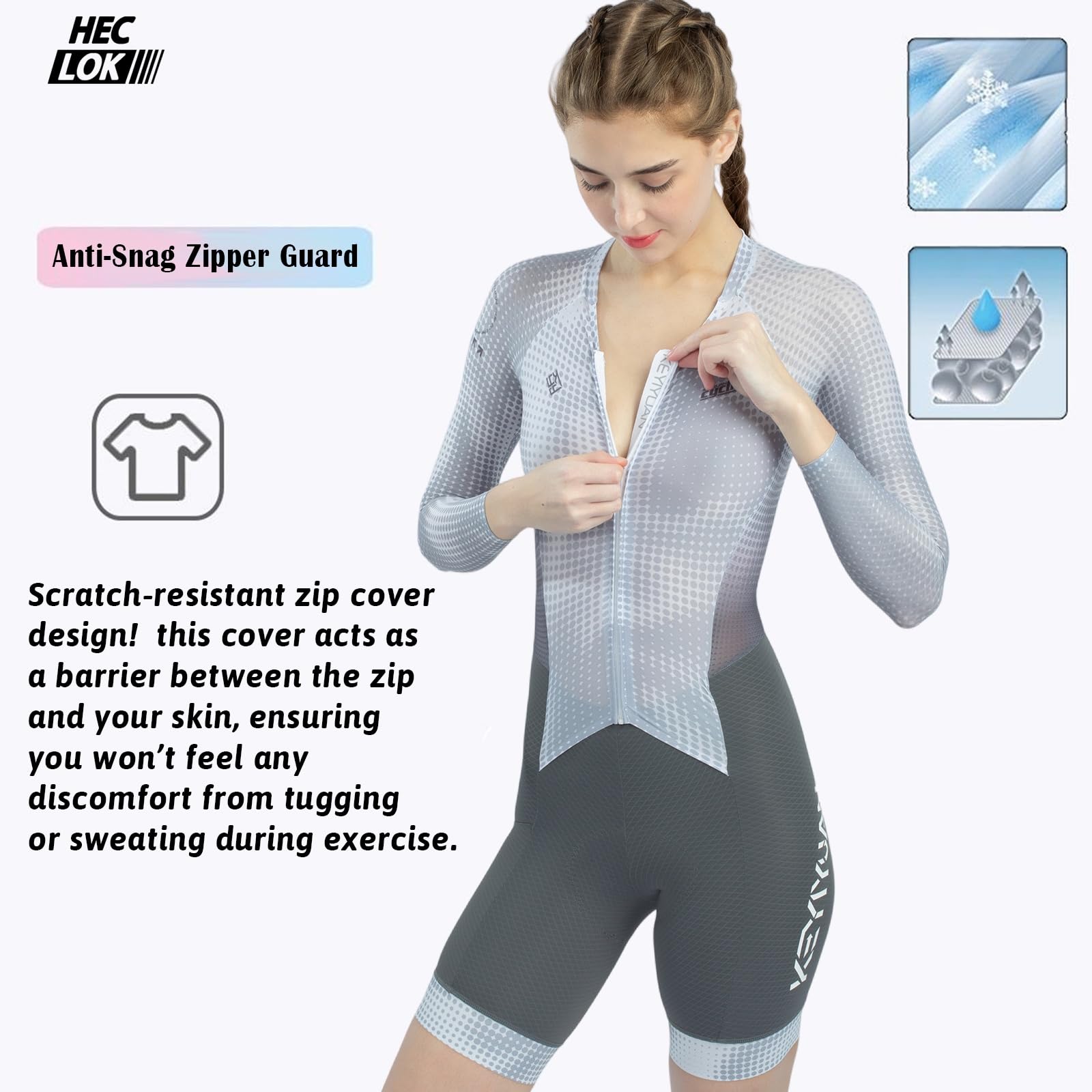 Mono de Ciclismo Mujer para Triatlón con Badana de Alta Densidad, Skinsuit Aero de Una Pieza, Transpirable y de Secado Rápido con Protección UV, Ideal para Ciclismo de Carretera, Triatlón