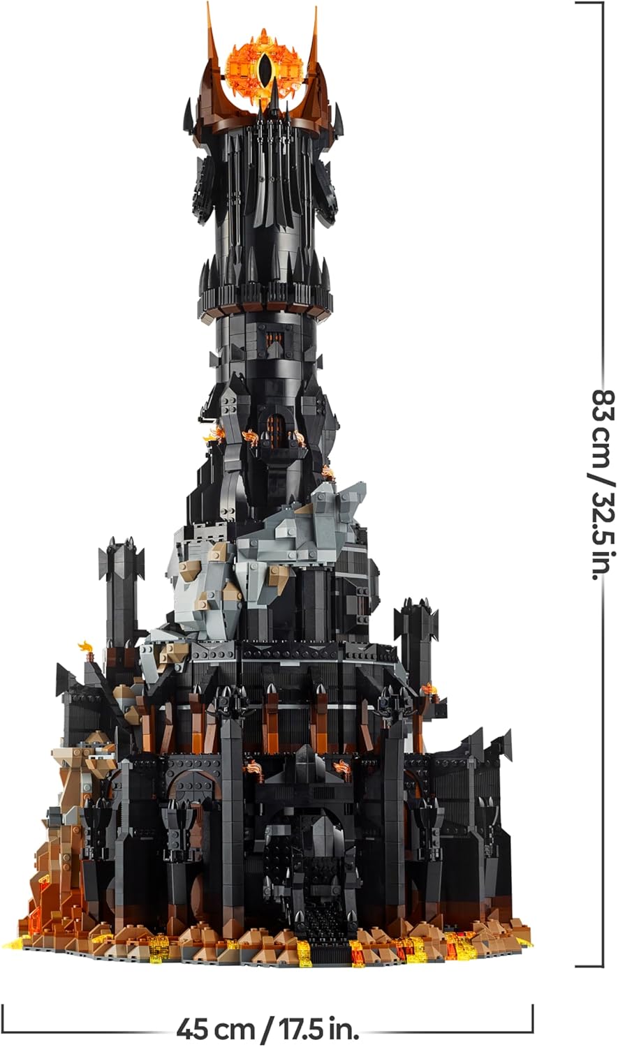 LEGO Icons Le Seigneur des Anneaux : Barad-dûr - Set de Construction de la forteresse - Idée de Cadeau pour Adultes - Minifigurines de Sauron, Frodon, Sam, Gollum, Gothmog et des Orcs 10333 — vue 8