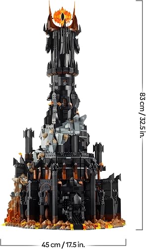LEGO Icons Le Seigneur des Anneaux : Barad-dûr - Set de Construction de la forteresse - Idée de Cadeau pour Adultes - Minifigurines de Sauron, Frodon, Sam, Gollum, Gothmog et des Orcs 10333 - 7