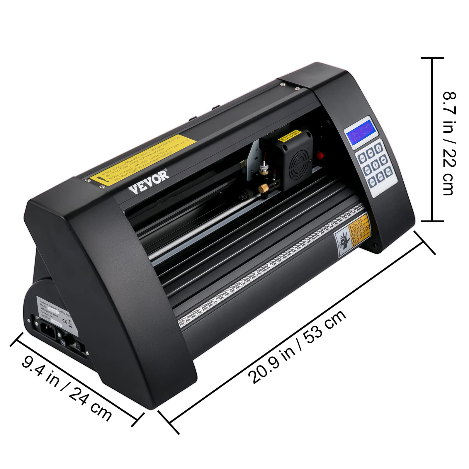 VEVOR Plotter da Taglio Vinile Semiautomatico con Luce Guida a LED, Modello KH-375A 375 mm Taglierina per Plotter Vinile Signmaster per Adesivi per Auto, Segnali Stradali, Palloncini, Caschi, ecc.