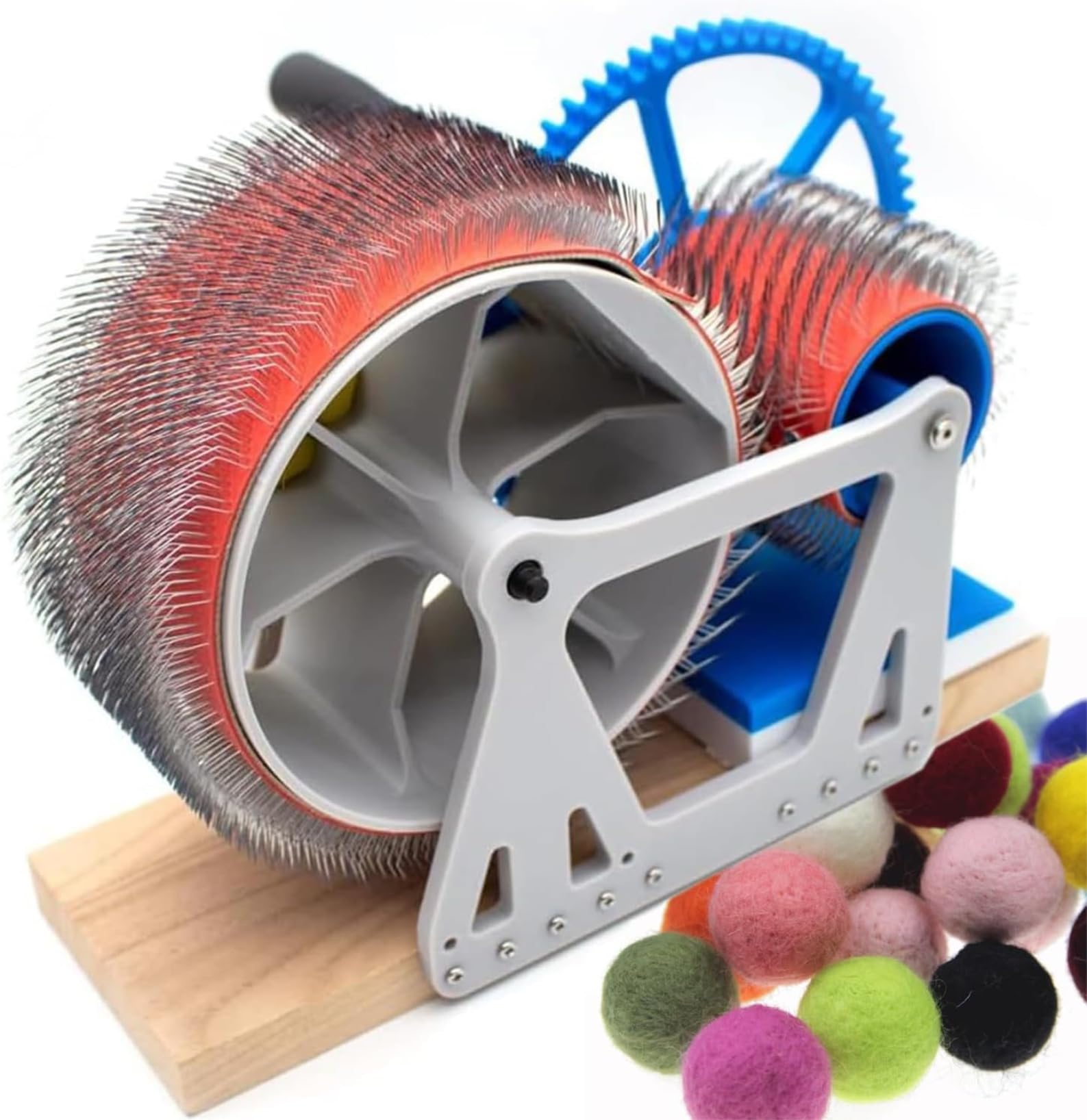 Aserzenith 1 Manual Wool Carding Machine, Drum Carder With Hand Crank For Felting, Blending, And Color Mixing, Diy Craft Tool