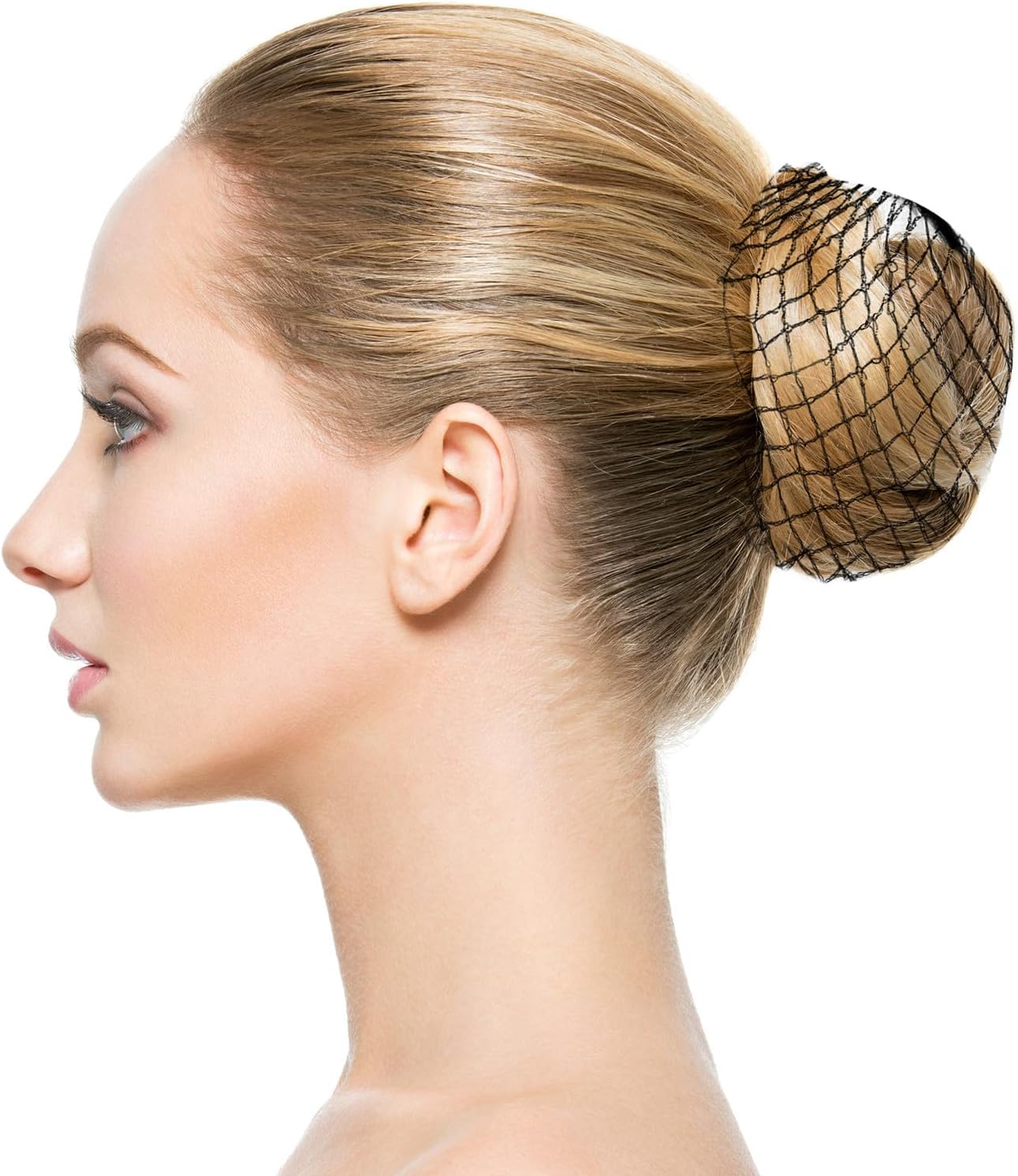 100pcs Black Invisible Hair Nets 50cm Nylon Mesh, Secure Fit