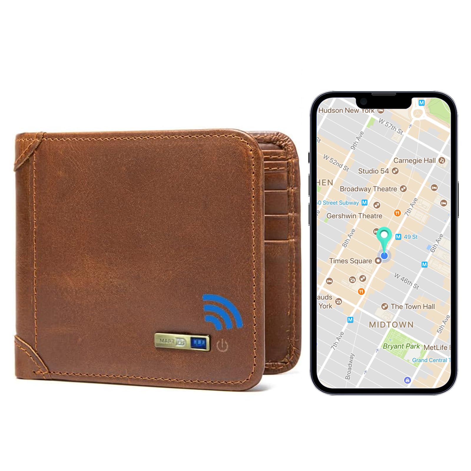 Leather Bluetooth Wallet Tracker, Men's Wallet with ID Window, Credit Card Holder Pocket-image-13