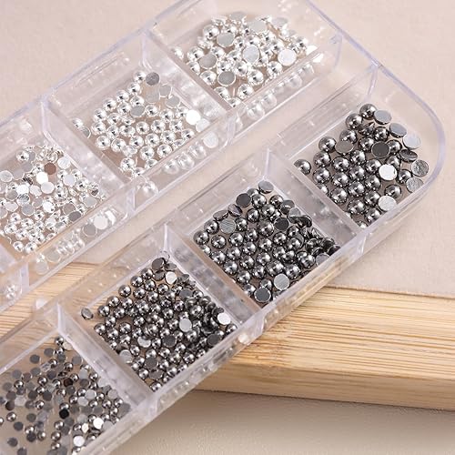 Miniatura 9 de Cuentas de uñas de burbujas Aurora 3D, cuentas de sirena de cristal mixto para uñas, juego de diamantes de imitación de arte de uñas con pinzas,