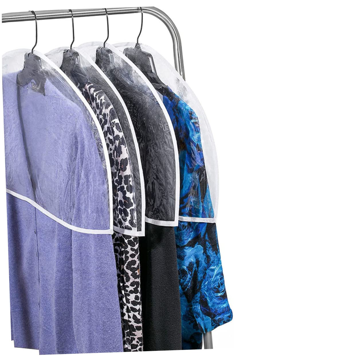 6 Pcs Translucent Plastic Shoulder Covers for Clothes Storage Dust Protectors for Shirts Suits and Jackets Soft Storage Bags with Zipper Ideal Garment Bags for Closet Organization