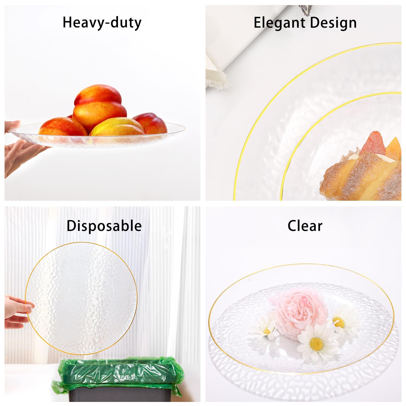 Luxury Disposable Plates - 25 Guest Dinnerware Set -4 Luxury Disposable Plates - 25 Guest Dinnerware Set -4