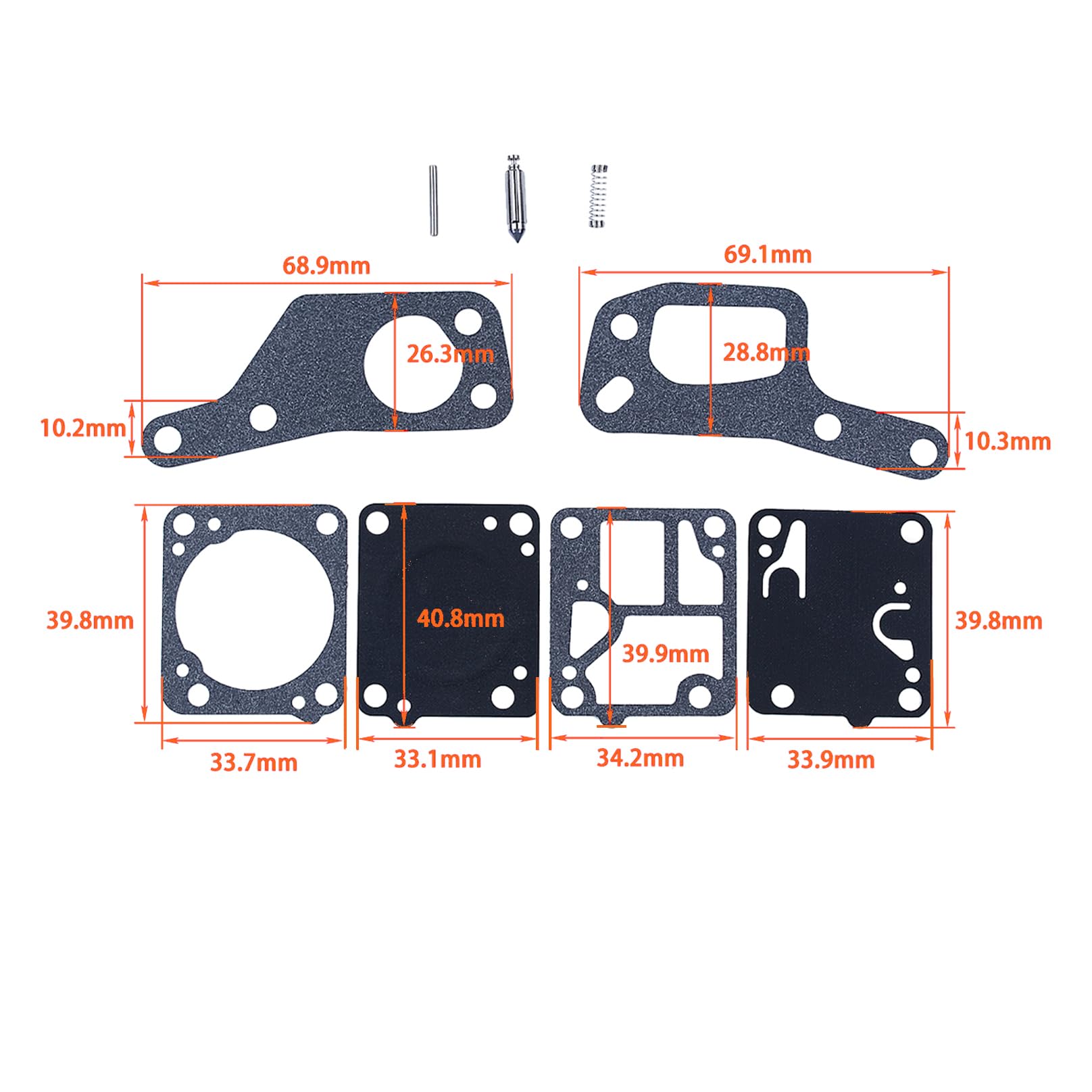 Kit Membrana Carburatore Per McCulloch MiniMac 833AV, S33, Mac 835AV, S35 - Zama - Pfaff24