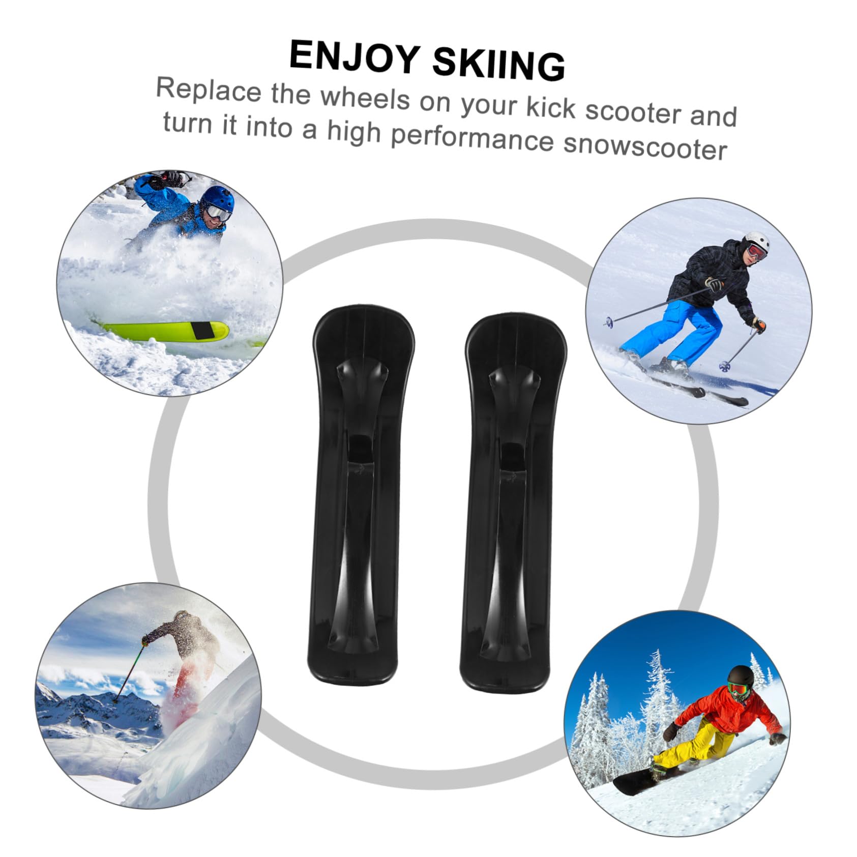 Accesorios Negro de Trineo para Nieve y Esquí Patinete PE