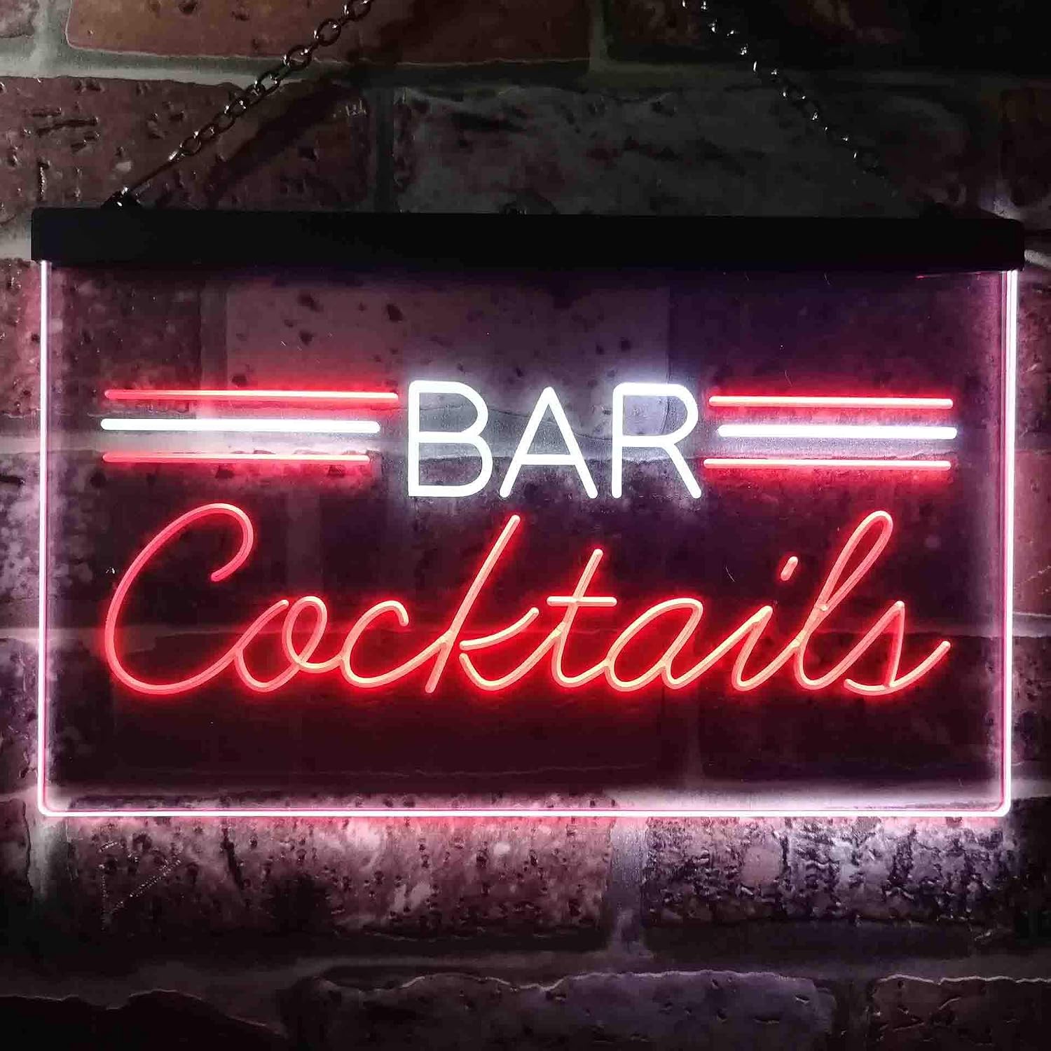 ADVPRO Bar Cocktails Club Beer Dual Color LED Neon Sign White & Red 12" x 8.5" st6s32-i3559-wr