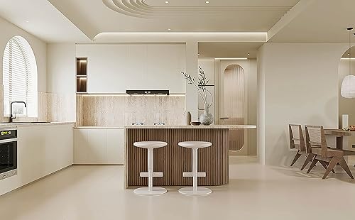 Miniatura 221 de Dimoon 236''x17.7'' White Thicken Peel and Stick Wallpaper Contact Paper Modern Self Adhesive Wall Paper Removable Renter Friendly Textured Solid