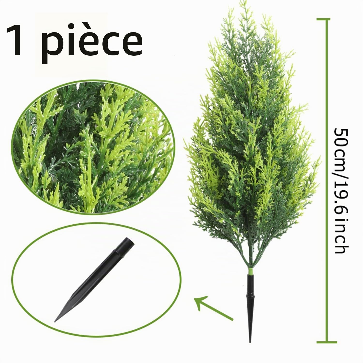 Cyprès topiaires artificiels Lot de 2 50 cm UV Plantes artificielles extérieur intérieur Décoration pot