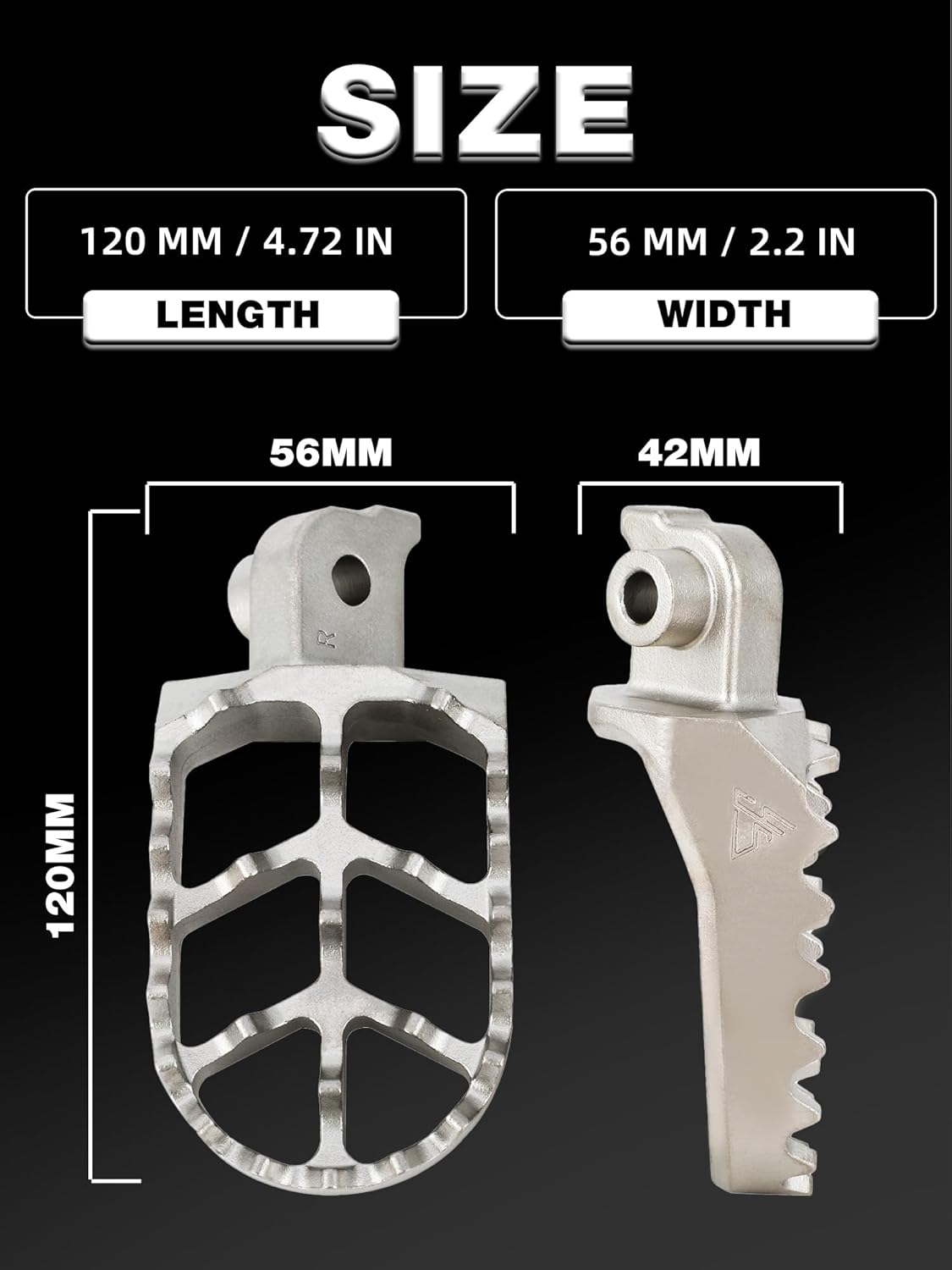 Dirt Bike Foot Pegs with Springs,304 Stainless Steel Dirtbike Footpegs Pedal Rests for YZ CRF KLX CR XR TTR PW DRZ 50 70 80 90 100 110 125 150