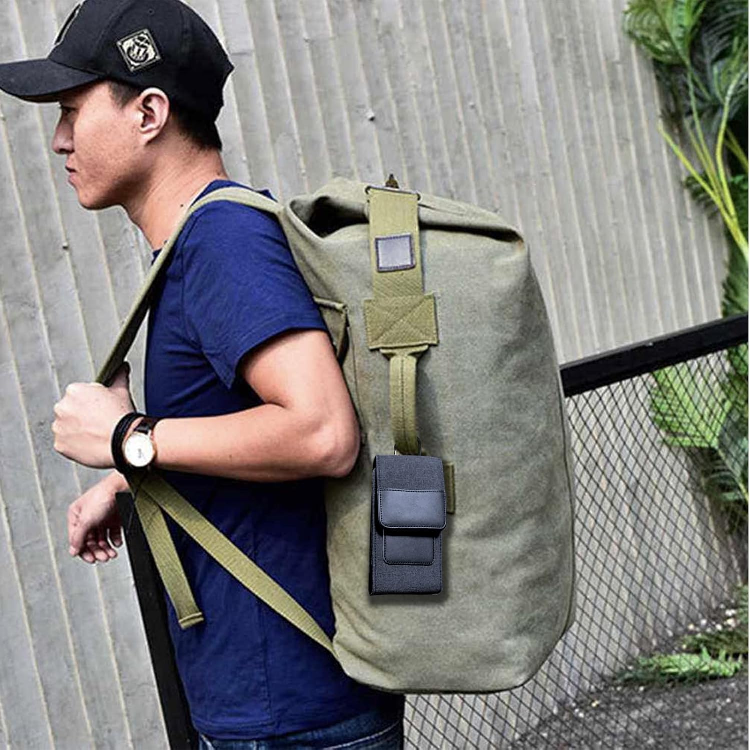 One Case Two Phones, Dual Phone Holster Pouch with Belt Clip, Hook and Loop Closure for iPhone 16 15 14 13 12 Pro Max, Moto G15,Edge 50,Galaxy Note 20 Ultra, S25 Ultra S24+A56-Black - Image 7