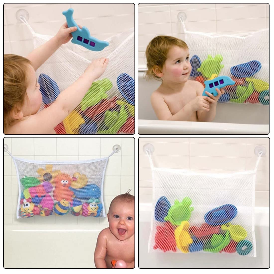 Filet De Rangement Pour Jouets De Bain – 37x45 Cm – Animaux Marins – 2 Ventouses